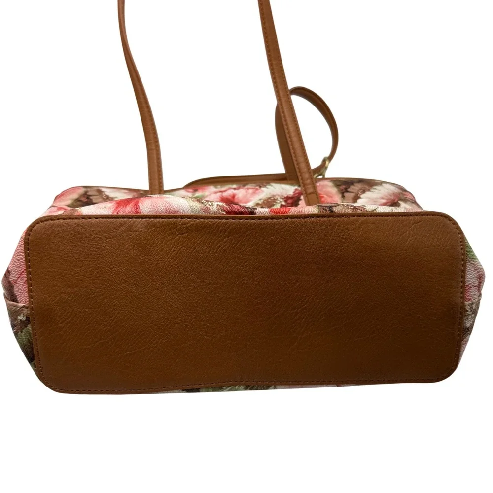 Bueno Floral Tote Handbag Purse pink green Pockets Zipper‎ Lined Shoulder Bag - Picture 4 of 8
